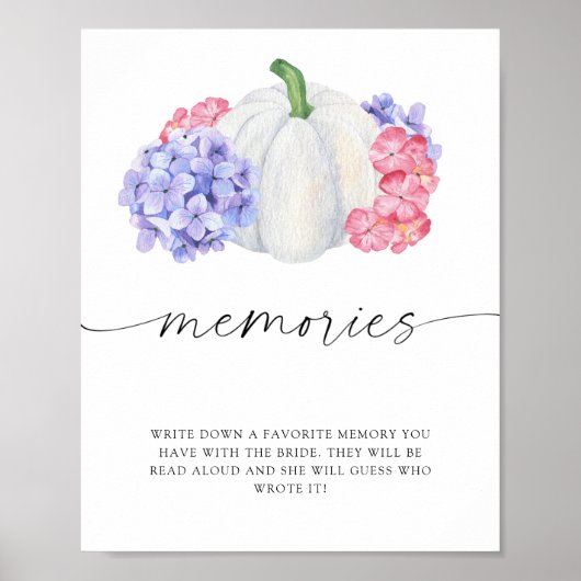 Witte pompoen - herinneringen met de bruid poster (Voorkant)