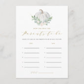 Witte pompoen Hoe oud waren de ouders spel Informatiekaartje (Voorkant)