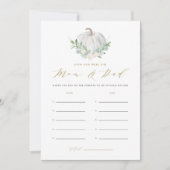 Witte pompoen Hoe oud waren mama en papa spel Kaart (Voorkant)