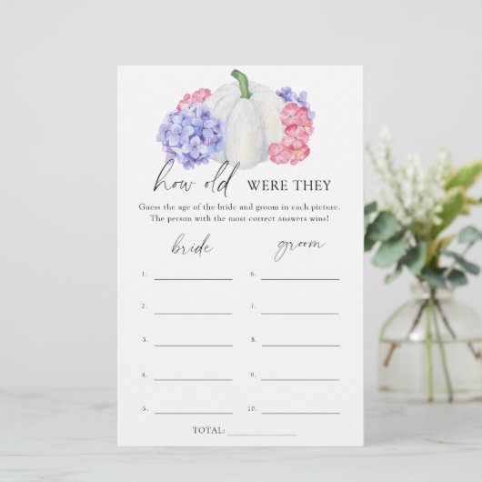 Witte pompoen - Hoe oud waren ze bruids spel (Staand voorkant)