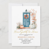 Witte Pompoen Home Sweet Home Housewarming Party Kaart (Voorkant)