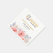 Witte Pompoen Koppel Baby Shower Bloemige Lila Servet (Hoek)