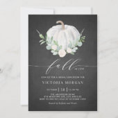 Witte pompoen krijtbord Herfst bruids lunch Kaart (Voorkant)