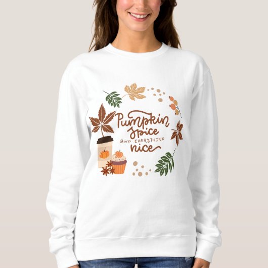 Witte Pompoen kruid gezellige feestelijke seizoen Trui (Voorkant)