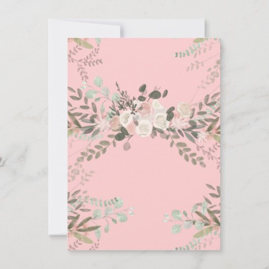 Witte Pompoen Meisje Baby Shower Koppels bloemige  Kaart (Achterkant)