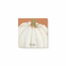 Witte pompoen met gepersonaliseerde naam