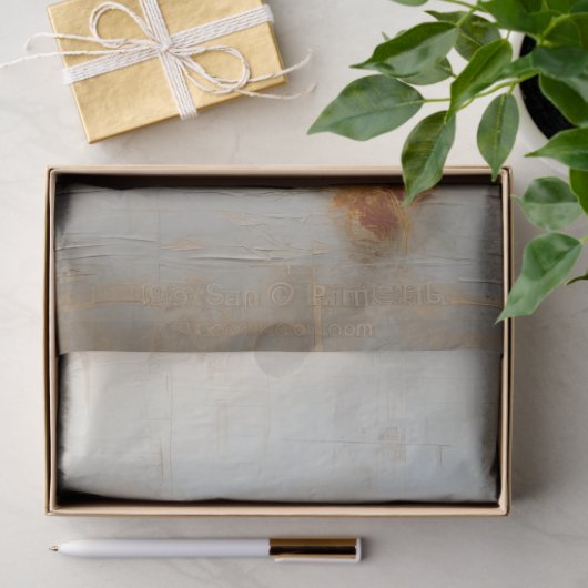 Witte pompoen met gouden steel decoupage tissuepapier (Geschenk)