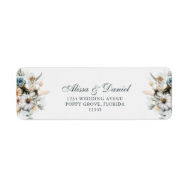 Witte Pompoen met Wildbloemen Retouradres Etiket