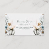 Witte Pompoen met Wildbloemen Trouwregister Informatiekaartje (Voorkant)