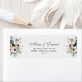 Witte Pompoen met Wilde Bloemen Retouradres Etiket (Insitu)