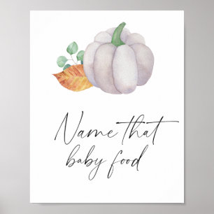 Witte pompoen - naam die babyvoedsel poster