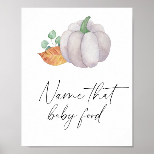 Witte pompoen - naam die babyvoedsel poster (Voorkant)