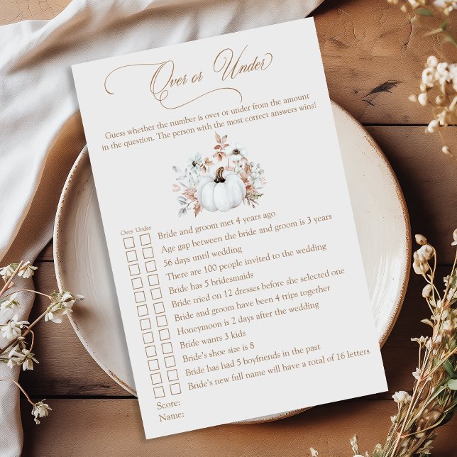 Witte pompoen over of onder Vrijgezellenfeest spel (Creator heeft geüpload)