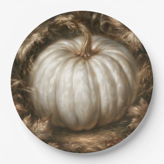 Witte Pompoen Papieren Bordje (Voorkant)