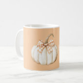 Witte Pompoen Perzik Oranje Crème Boog Koffiemok (Voorkant links)