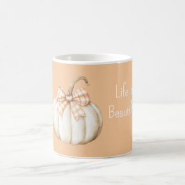 Witte Pompoen Perzik Oranje Crème Boog Koffiemok
