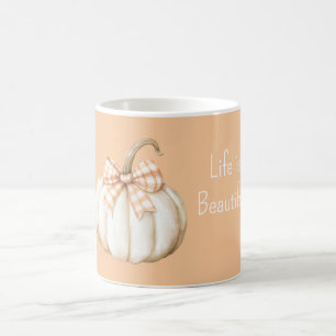 Witte Pompoen Perzik Oranje Crème Boog Koffiemok