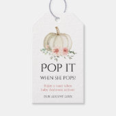 Witte Pompoen Pop het als ze eruit springt Favor t Cadeaulabel (Voorkant)