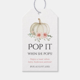 Witte Pompoen Pop het als ze eruit springt Favor t Cadeaulabel
