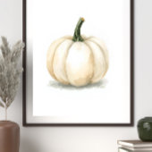 Witte Pompoen Poster | Elegante Herfst Esthetiek