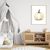 Witte Pompoen Poster | Elegante Herfst Esthetiek