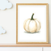 Witte Pompoen Poster | Elegante Herfst Esthetiek