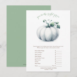 Witte Pompoen Prijs Spelkaart – Baby Shower voor d Kaart