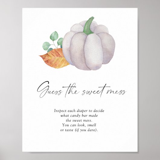 Witte pompoen - raad de zoete bende poster (Voorkant)