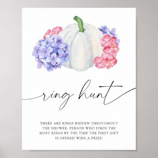 Witte pompoen - ringjacht bruidsdouche spel poster (Voorkant)
