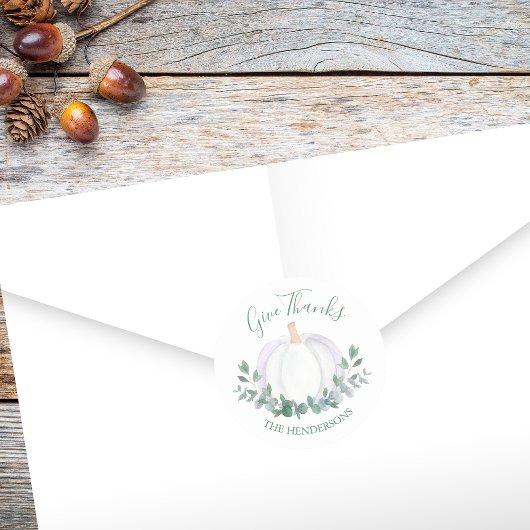 witte pompoen ronde sticker