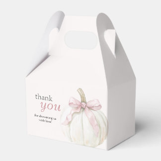 Witte Pompoen Roze Strik Bedankt Baby Shower Bedankdoosjes