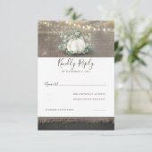 Witte Pompoen Rustiek Land Bruiloft RSVP (Staand voorkant)