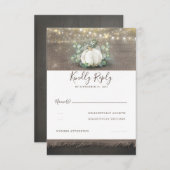 Witte Pompoen Rustiek Land Bruiloft RSVP (Voorkant / Achterkant)