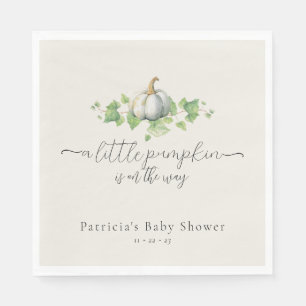 Witte pompoen rustieke boerderij Baby shower serve Servet