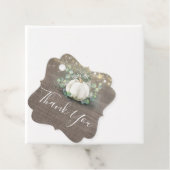 Witte pompoen rustieke bruiloft bedankjes labels (In situ)