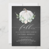 Witte pompoen rustieke krijtbord Herfst bruids bru Kaart (Voorkant)