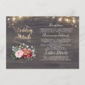 Witte Pompoen Rustieke Landelijke Trouwdetails Informatiekaartje (Voorkant)