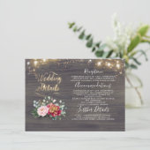 Witte Pompoen Rustieke Landelijke Trouwdetails Informatiekaartje (Staand voorkant)