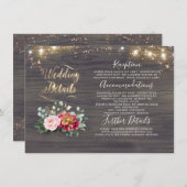 Witte Pompoen Rustieke Landelijke Trouwdetails Informatiekaartje (Voorkant / Achterkant)