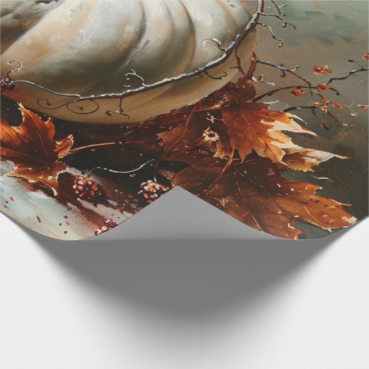 Witte Pompoen Schilderij Decoupage Cadeaupapier (Hoek)