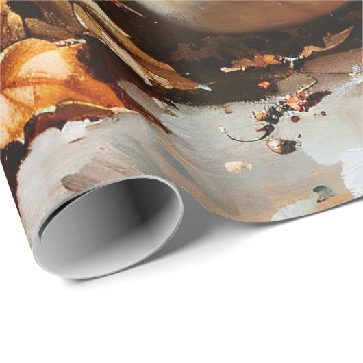  Witte Pompoen Schilderij Decoupage Cadeaupapier (Rol Hoek)