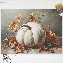 Witte Pompoen Schilderij Decoupage Tissuepapier