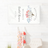 Witte Pompoen Sering Bloem Bruidsfeest Verwelkomin Spandoek (Insitu)