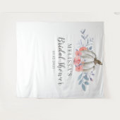 Witte Pompoen Sering Bloemige Bruidsdouche Wandkleed (Voorkant (horizontaal))