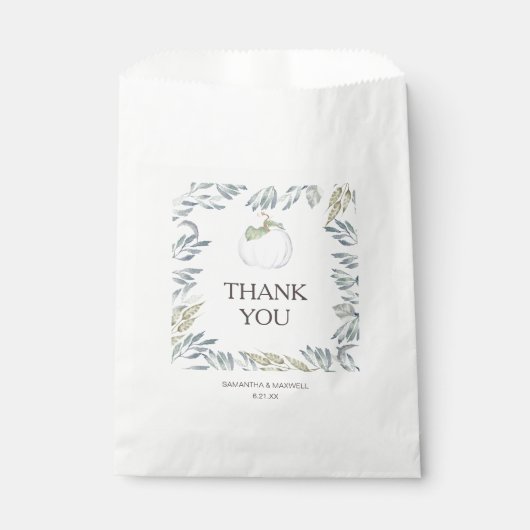 Witte Pompoen Snoep Favoriet Zakken Bedankzakje (Voorkant)