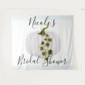 Witte Pompoen Storybook Chic Herfst Bruiloft Tapij Wandkleed (Voorkant (horizontaal))