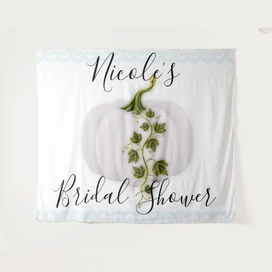 Witte Pompoen Storybook Chic Herfst Bruiloft Tapij Wandkleed (Voorkant (horizontaal))