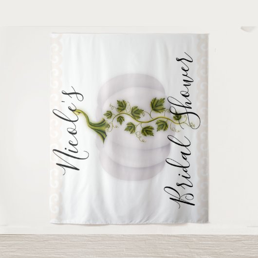 Witte Pompoen Storybook Chic Herfst Bruiloft Tapij Wandkleed (Voorkant)