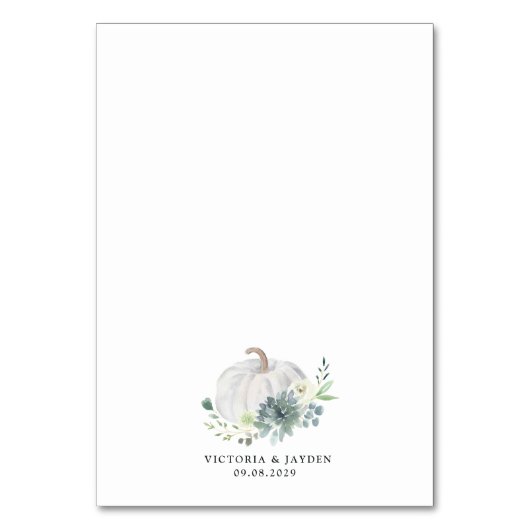 Witte Pompoen Succulent Wedding Enclosure Kaarten (Achterkant)