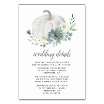 Witte Pompoen Succulent Wedding Enclosure Kaarten